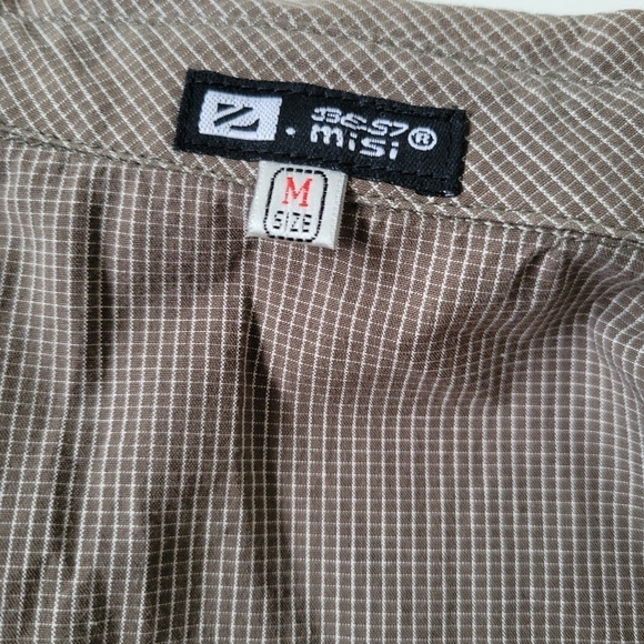 Misi Women's Micro Plaid Cottagecore Shirt Size Medium Gray - Picture 2 of 7